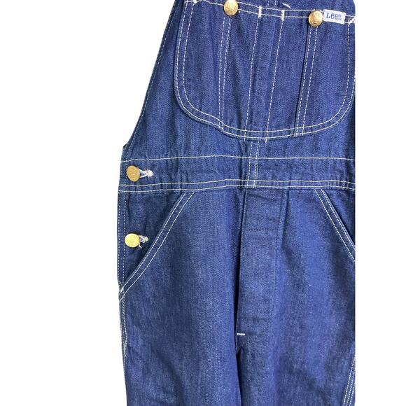 Vintage Lee Denim Overalls Deadstock Mens W26 Denim Blue Student Wash 1970s NWT - Picture 4 of 11